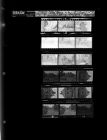 Woman at Desk; Man at Desk; Police Officer at Desk; Man on Farm; House with People on the Roof (18 Negatives), December 22 - 23, 1964 [Sleeve 90, Folder d, Box 34]
